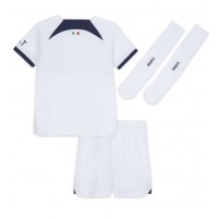 Koszulka piłkarska Paris Saint-Germain Strój wyjazdowy dla dzieci 2023-24 tanio Krótki Rękaw (+ Krótkie spodenki)
